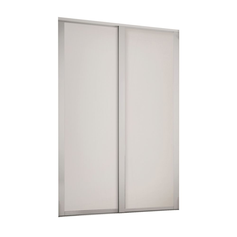 Image of Spacepro Shaker 2-Door Sliding Wardrobe Door Kit Cashmere Frame Cashmere Panel 1449mm x 2260mm 