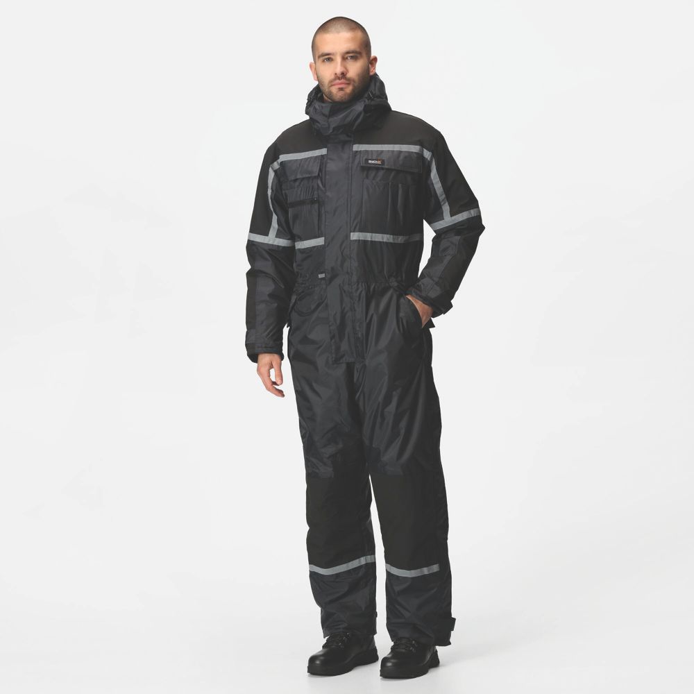 Image of Regatta Waterproof Insulated Coverall All-in-1s Navy X Large 44" Chest 32" L 