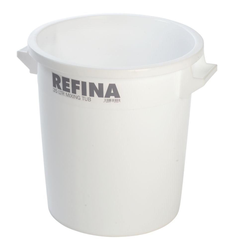 Image of Refina Plastic Mixing Tub White 35Ltr 