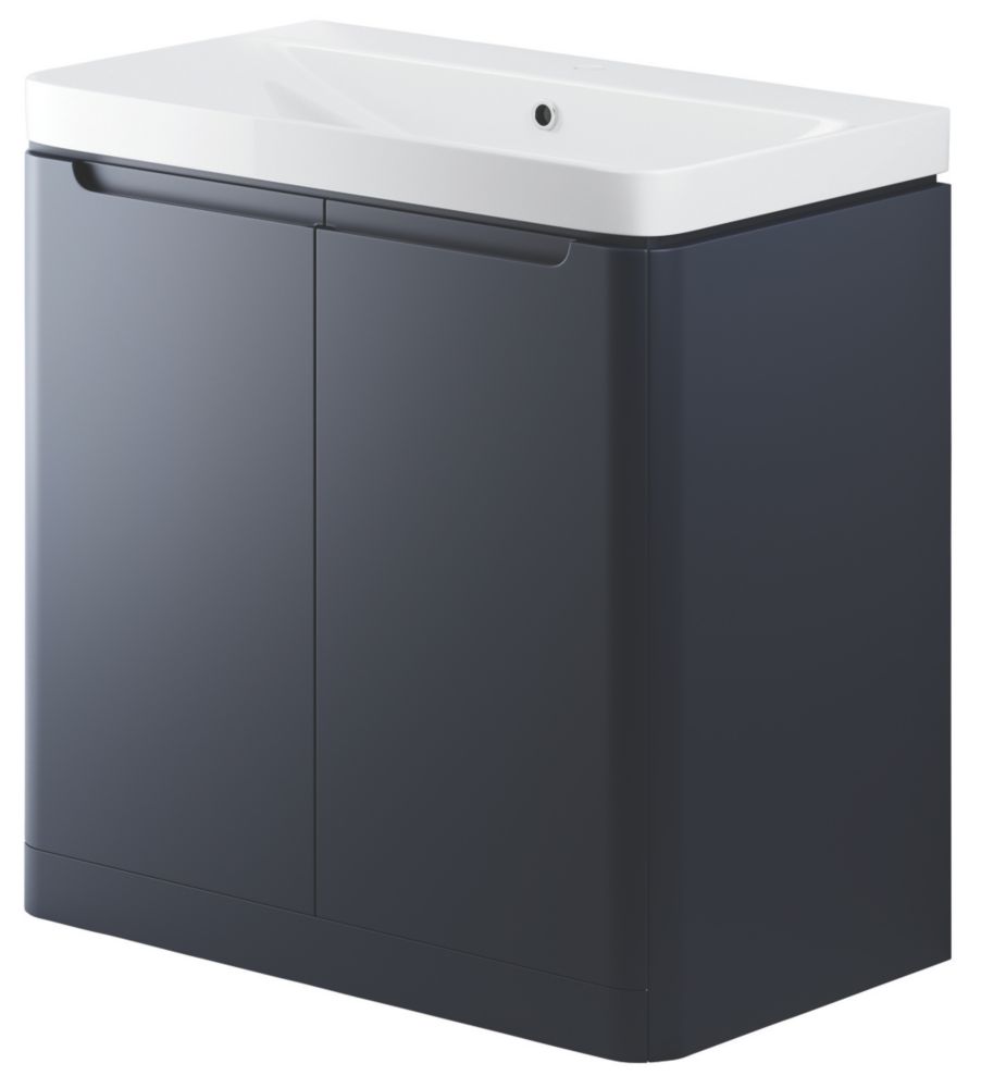 Image of Floorstanding Vanity Unit & Basin Matt Indigo 805mm x 460mm x 840mm 