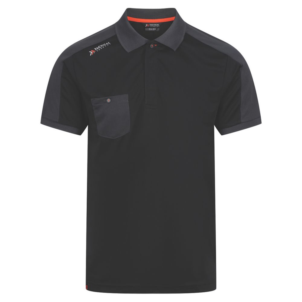 Image of Regatta Tactical Offensive Workwear Polo Shirt Black Medium 39 1/2" Chest 