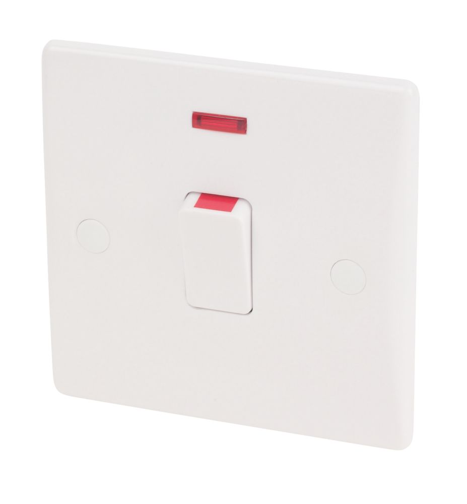 Image of Schneider Electric Ultimate Slimline 20A 1-Gang DP Control Switch White with Neon 