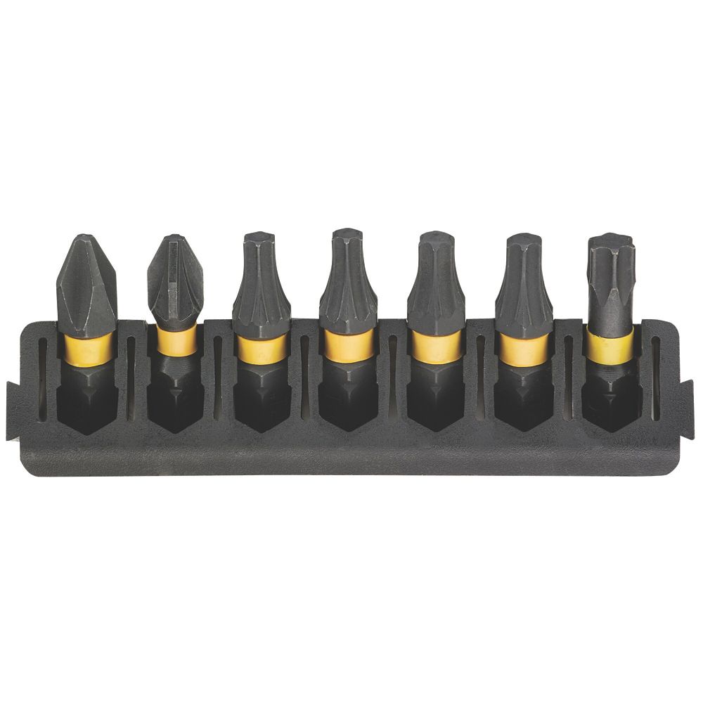 Image of DeWalt Flextorq 6.35mm Hex Shank Mixed Screwdriver Bits 7 Pieces 