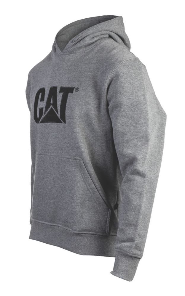 Image of CAT Trademark Hooded Sweatshirt Heather Grey XX Large 50-52" Chest 