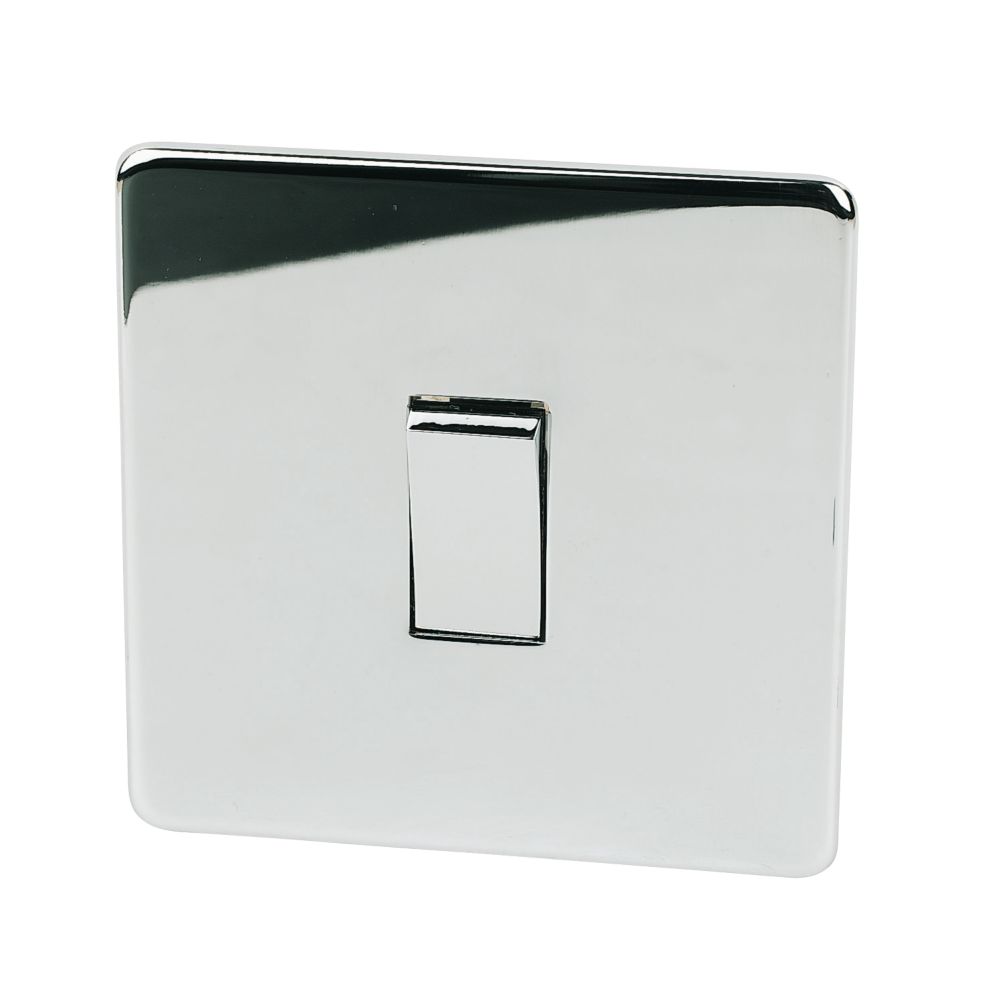 Image of Crabtree Platinum 10AX 1-Gang 2-Way Light Switch Polished Chrome 