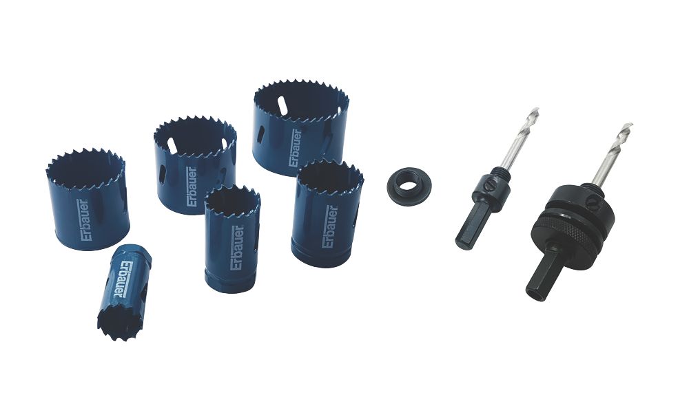 Image of Erbauer 6-Saw Multi-Material Electricians Holesaw Set 