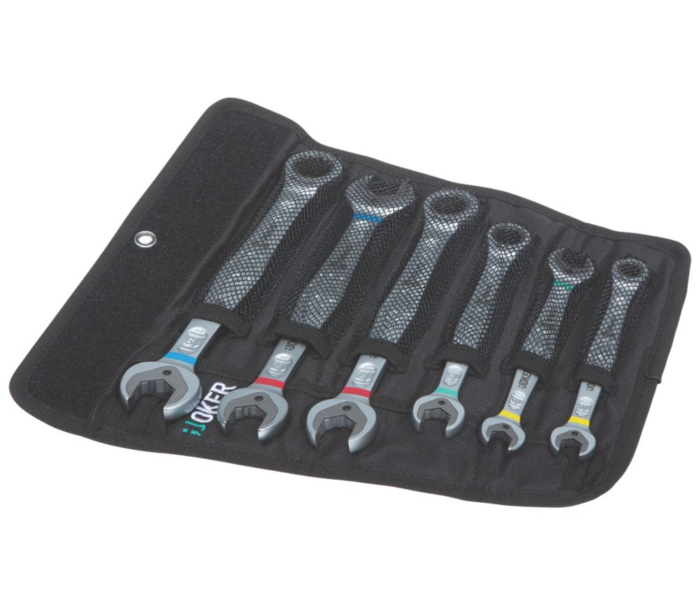 Image of Wera Joker Combination Ratchet Spanner Set 6 Pieces 