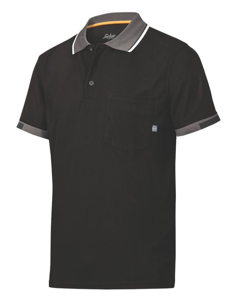Image of Snickers 37.5 Tech Polo Shirt Black Medium 39" Chest 