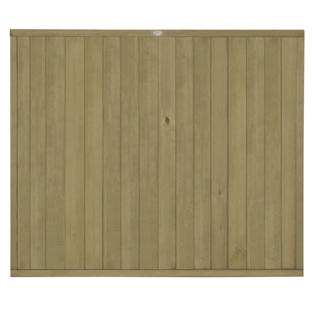 Image of Forest VTGP5PK4HD Vertical Tongue & Groove Fence Panels Natural Timber 6' x 5' Pack of 4 