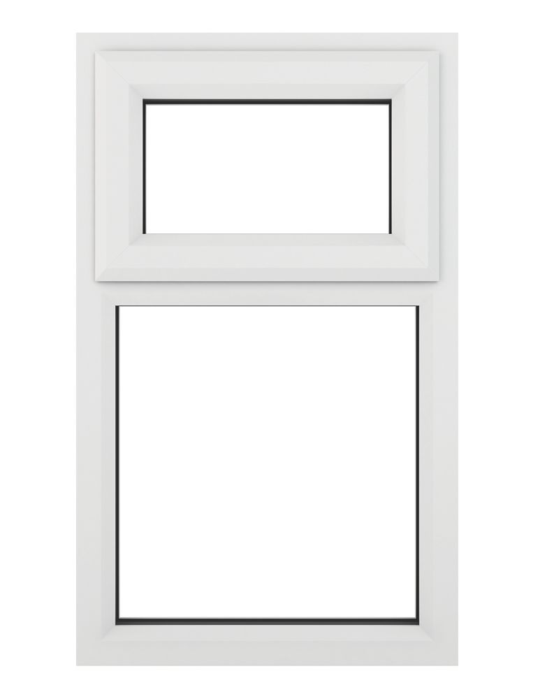 Image of Crystal Top Opening Clear Triple-Glazed Casement White uPVC Window 610mm x 1115mm 