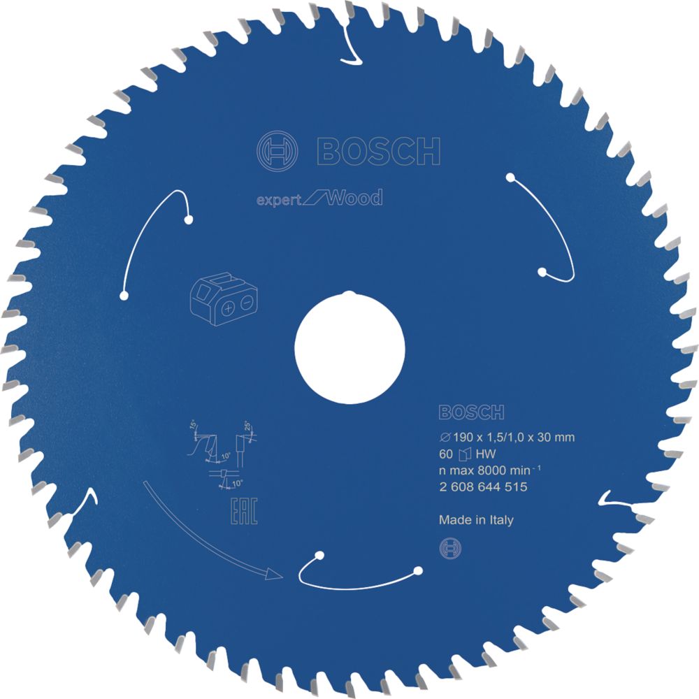 Image of Bosch Expert Wood Circular Saw Blade 190mm x 30mm 60T 