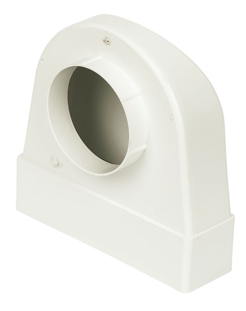 Image of Manrose PVC Round to Rectangular Flat Channel Appliance Connector Elbow 90Â° Bend White 212mm x 100mm 