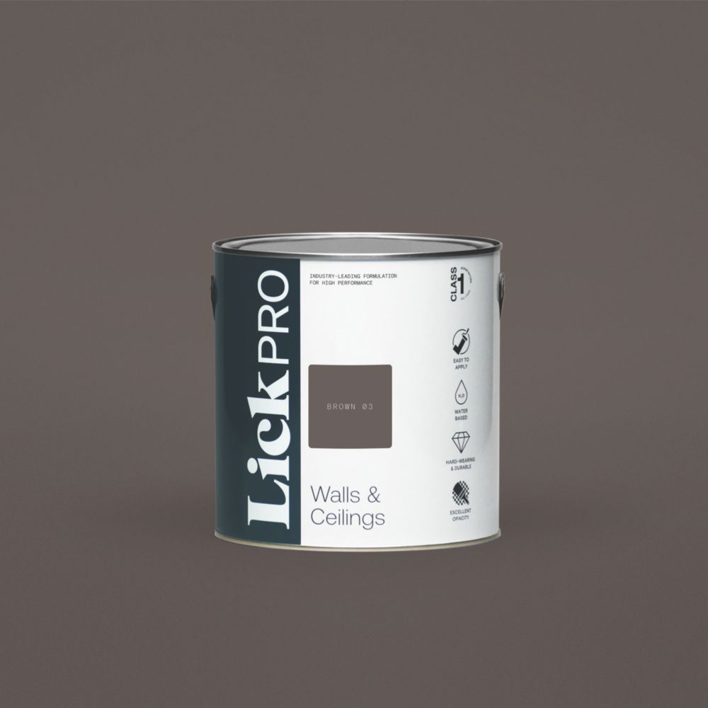 Image of LickPro Eggshell Brown 03 Emulsion Paint 2.5Ltr 