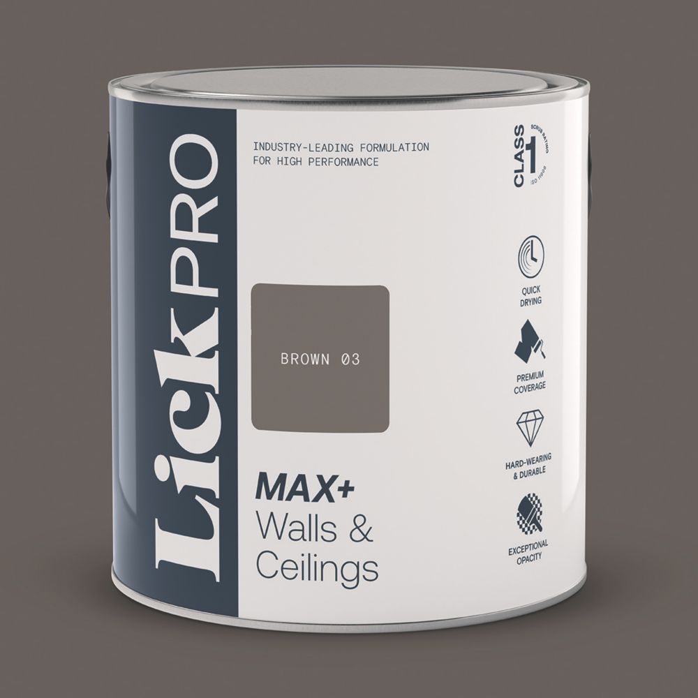 Image of LickPro Eggshell Brown 03 Emulsion Paint 2.5Ltr 