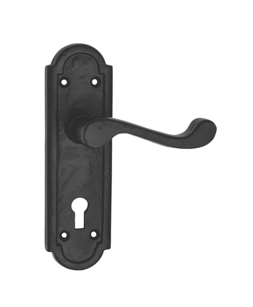 Image of Turnberry LoB Lock Door Handles Pair Black 