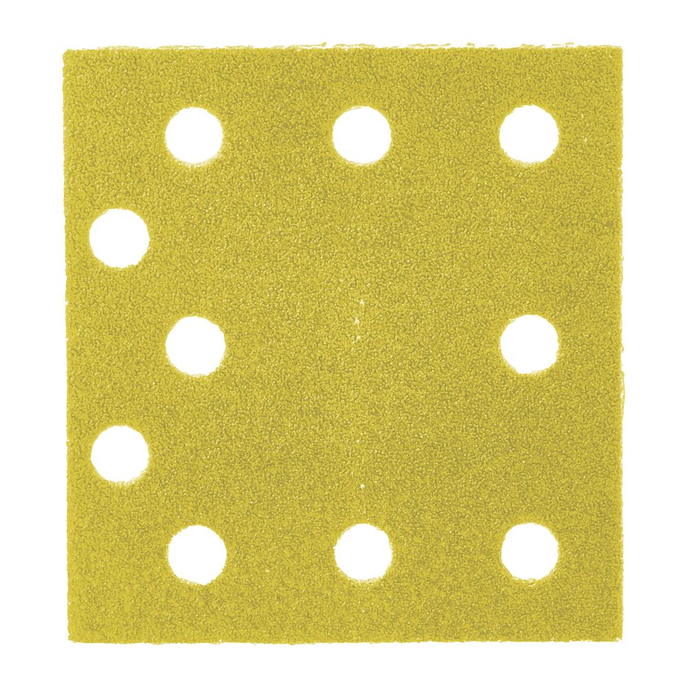 Image of Milwaukee Premium HP H&L 4932492245 Sanding Sheets Punched 107mm x 115mm 120 Grit 10 Pack 
