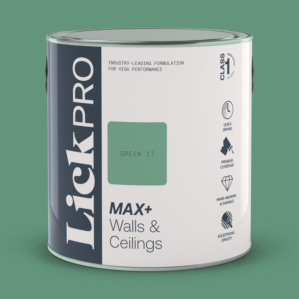 Image of LickPro Matt Green 17 Emulsion Paint 2.5Ltr 