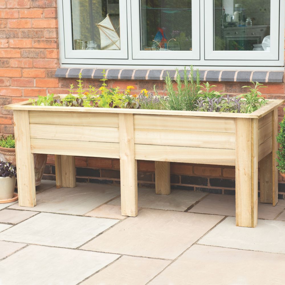 Image of Forest Rectangular Garden Planter Natural Timber 1800mm x 700mm x 700mm 