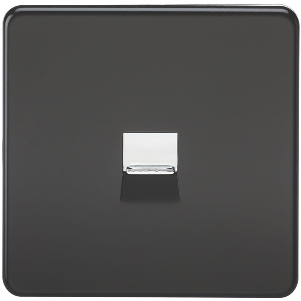 Image of Knightsbridge Slave Telephone Socket Matt Black 