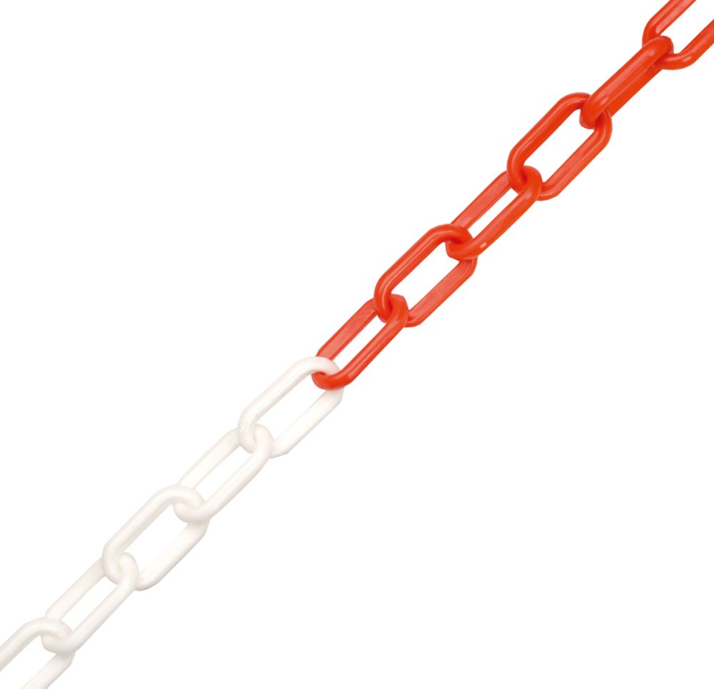Image of JSP Plastic Barrier Chain 5m x 6mm White & Red 5m 
