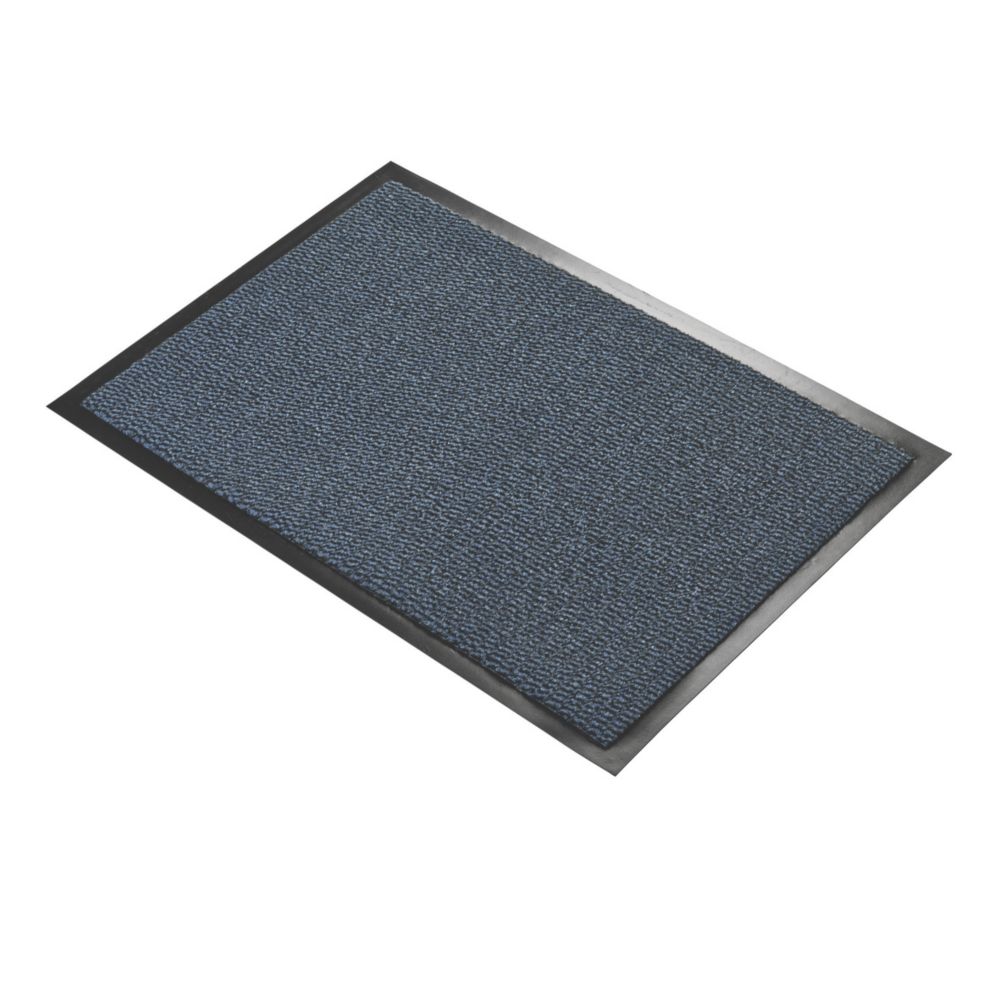 Image of COBA Europe Vyna-Plush Entrance Mat Black / Blue 0.9m x 0.6m x 7mm 