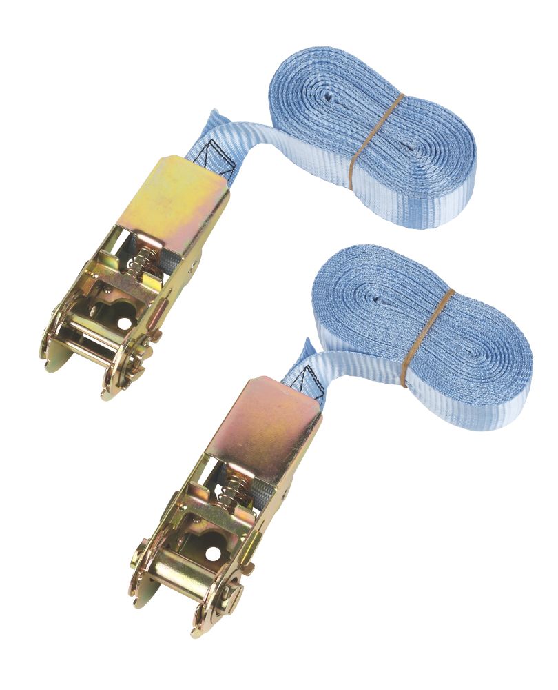 Image of Ratchet Tie-Down Straps 5m x 25mm 2 Pack 