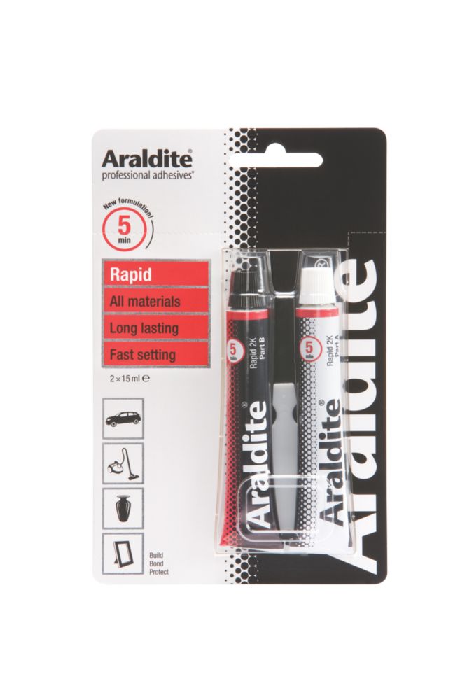 Image of Araldite 2-Part Epoxy Adhesive Tubes Opaque 2 x 15ml 