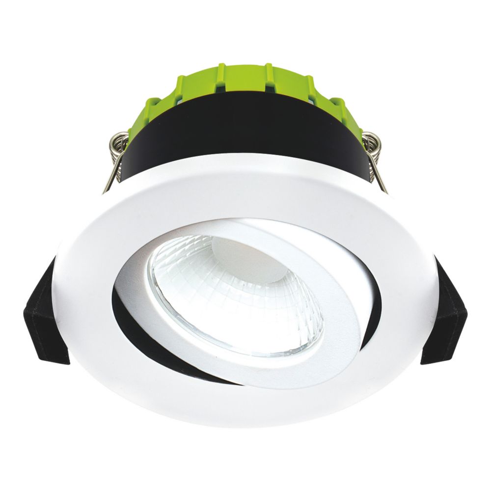 Image of Luceco FType Compact Adjustable Cylinder Fire Rated LED Downlight White 6W 600lm 