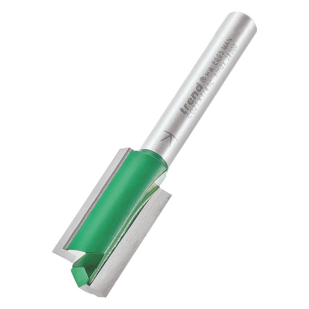 Image of Trend C021X1/4TC 1/4" Shank Double-Flute Straight Cutter 12.7mm x 25mm 