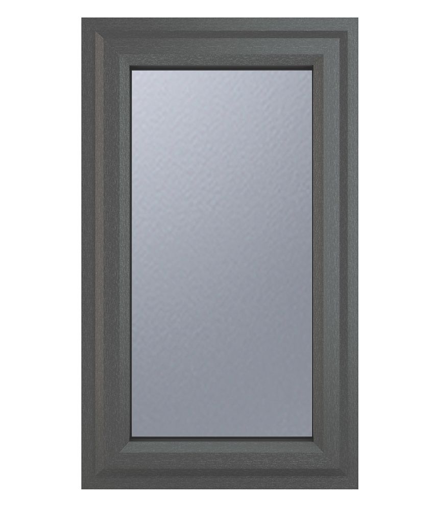 Image of Crystal Right-Hand Opening Clear Triple-Glazed Casement Anthracite on White uPVC Window 610mm x 965mm 