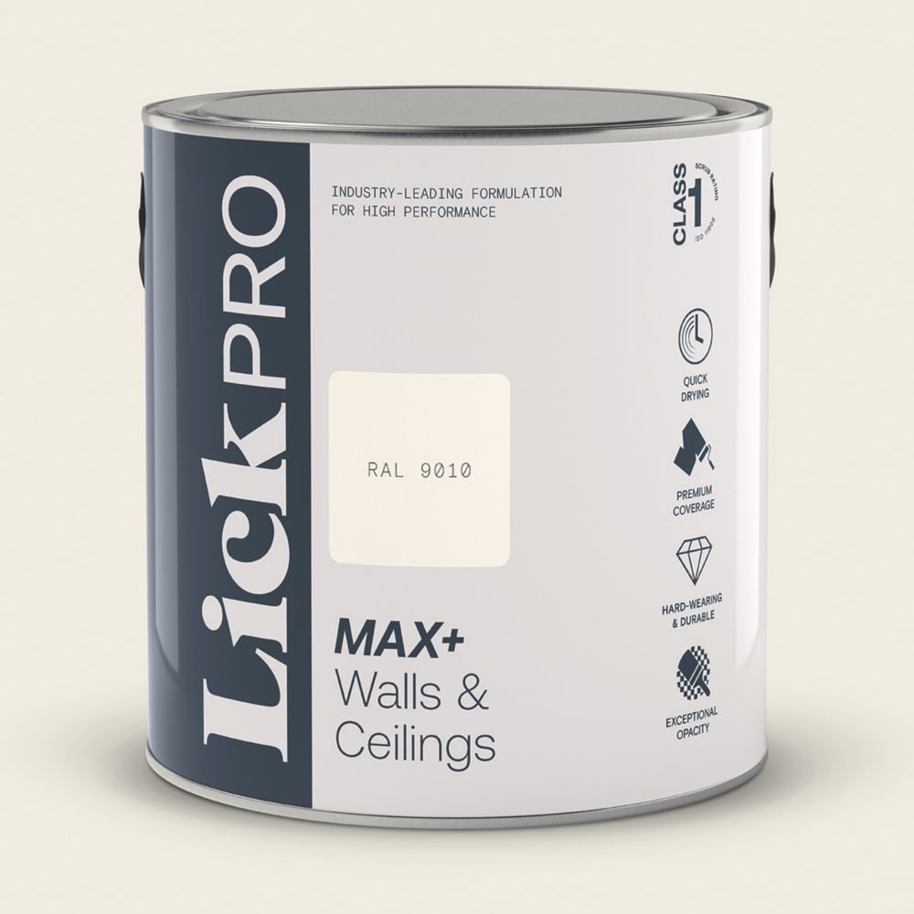 Image of LickPro Eggshell White RAL 9010 Emulsion Paint 2.5Ltr 