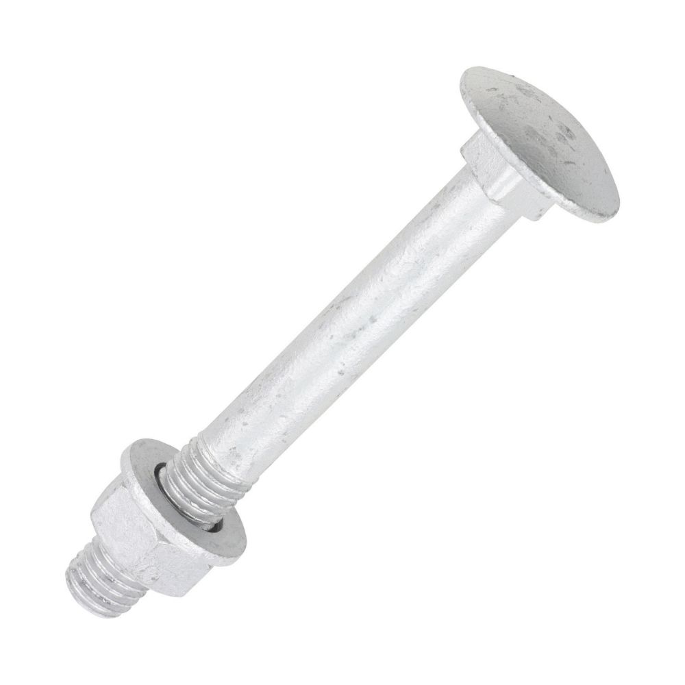 Image of Timco Exterior Coach Bolts Carbon Steel Organic Silver Coating M12 x 100mm 10 Pack 