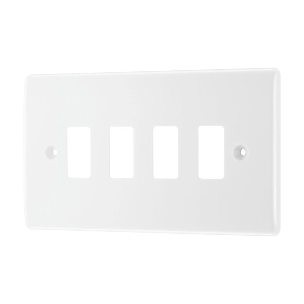 Image of British General Nexus Grid 4-Module Grid Faceplate White 