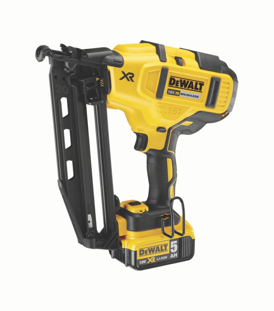 Image of DeWalt DCN660P2-GB 63mm 18V 2 x 5.0Ah Li-Ion XR Brushless Second Fix Cordless Nail Gun 