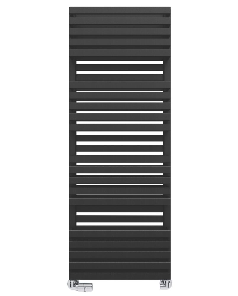 Image of Terma Quadrus Bold Designer Towel Rail 1185mm x 450mm Black 2847BTU 