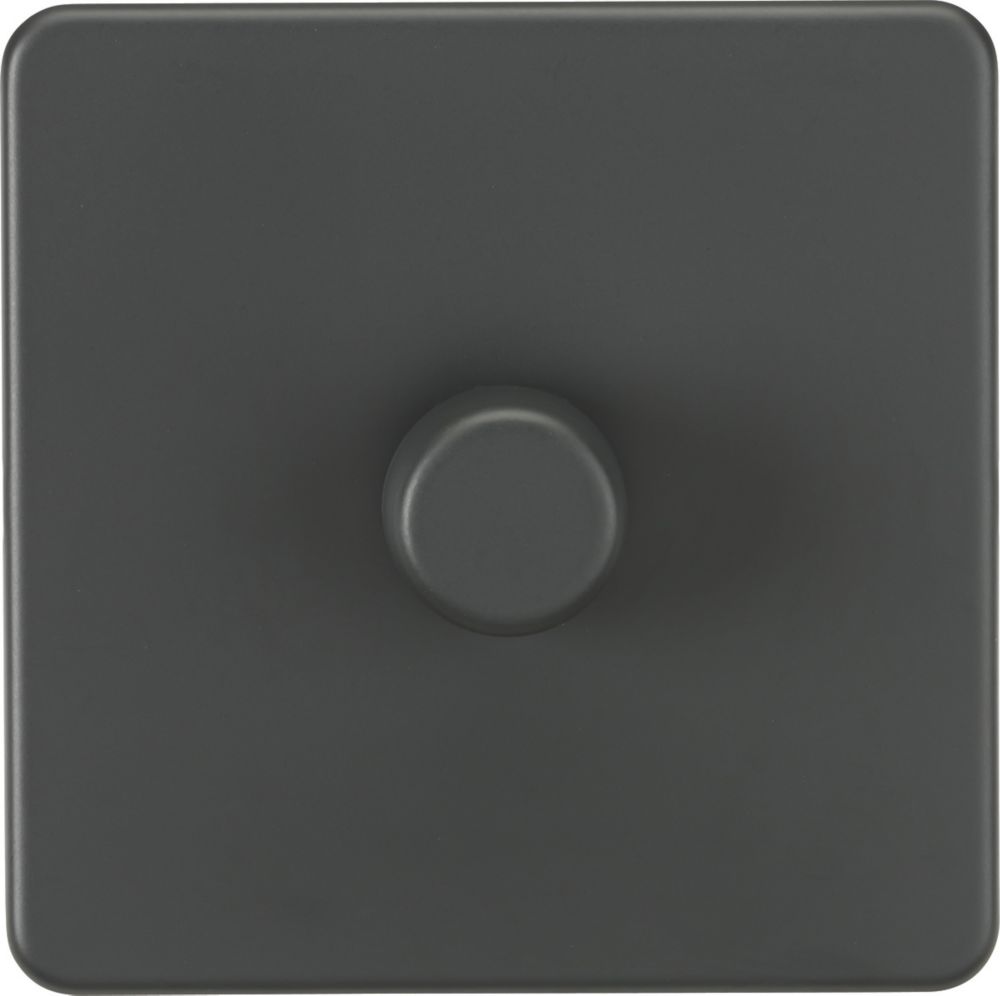 Image of Knightsbridge 1-Gang 2-Way LED Dimmer Switch Anthracite 