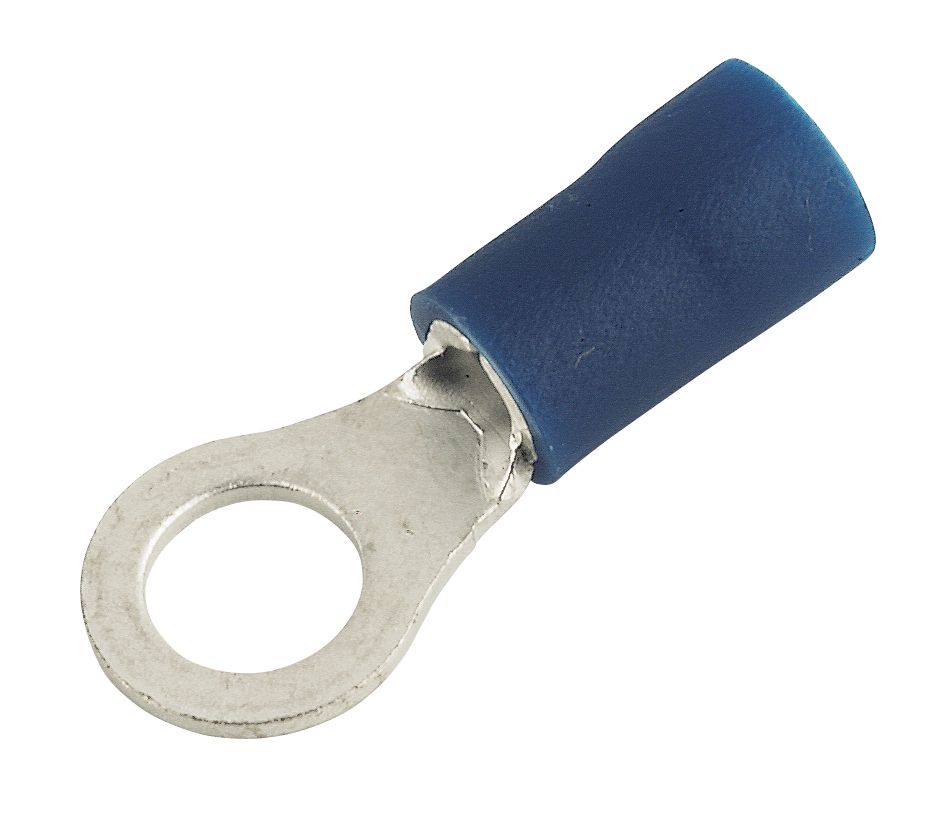 Image of Insulated Blue 5mm Ring Crimp 100 Pack 