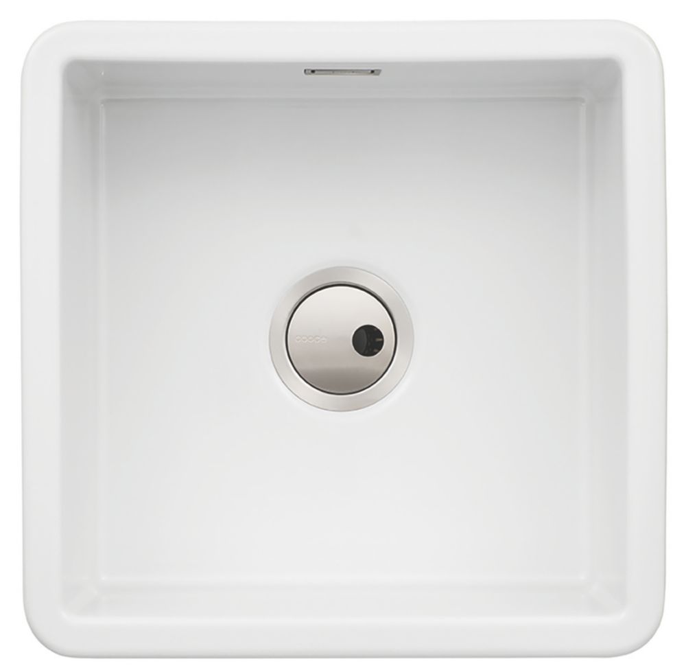 Image of Abode Sandon 1 Bowl Fireclay Ceramic Kitchen Sink 460mm x 194mm 