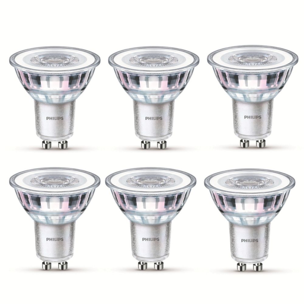 Image of Philips GU10 LED Light Bulb 345lm 3.8W 6 Pack 