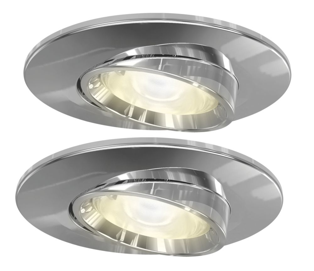 Image of 4lite Tilt Fire Rated LED Smart Downlight Chrome 5W 440lm 2 Pack 