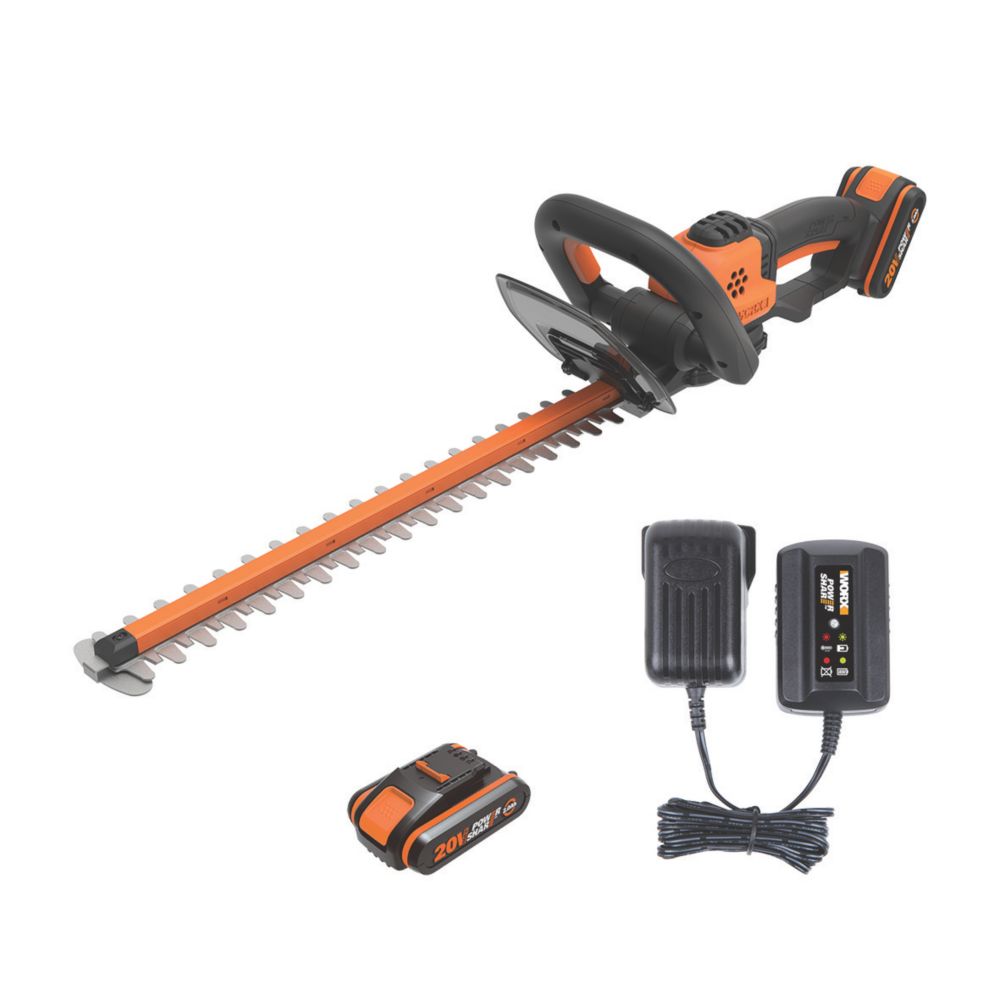 Image of Worx WG261E.1 45cm 20V 1 x 2.0Ah Lithium PowerShare Cordless Hedge Trimmer 