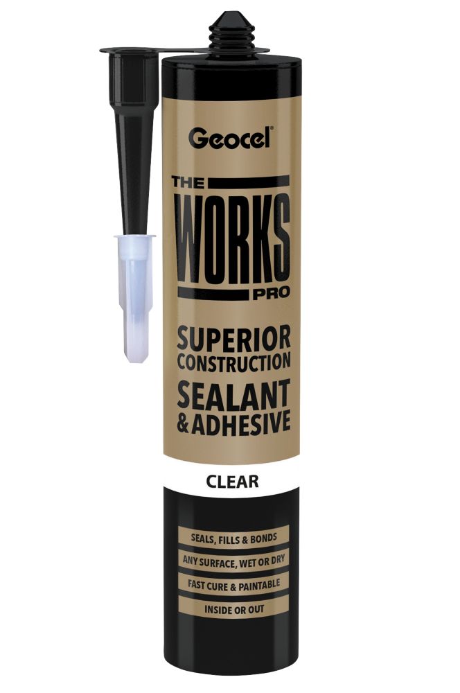Image of Geocel The Works Pro Sealant and Adhesive Clear 290ml 