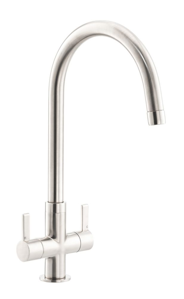 Image of Streame by Abode Neo Dual-Handle Mono Mixer Brushed Nickel 
