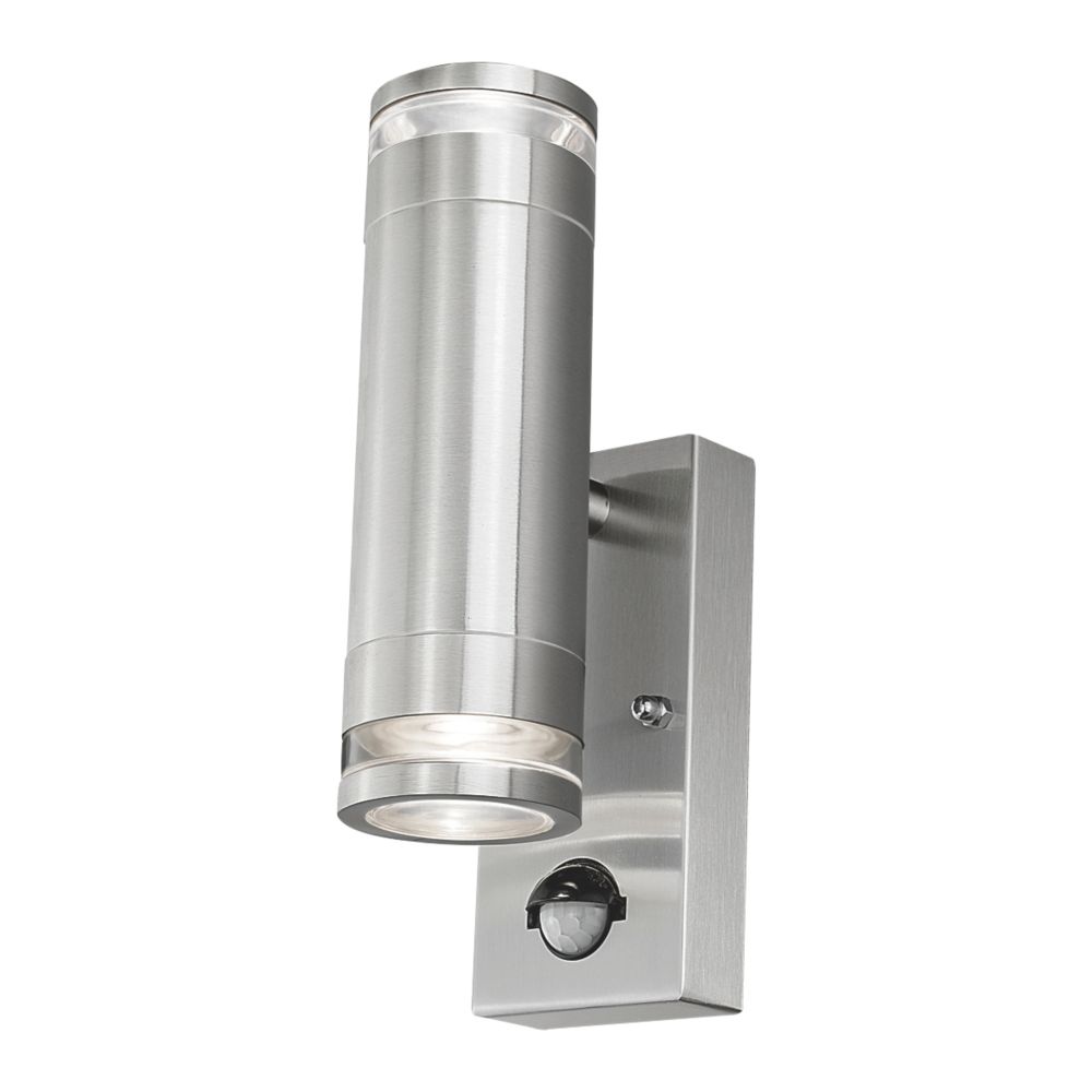 Image of 4lite Marinus Outdoor IP44 Up/Down Wall Light With PIR Sensor Stainless Steel 