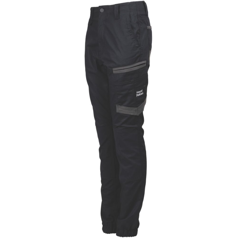 Image of Hard Yakka Raptor Cuff Womens Trousers Black Size 14 30" L 