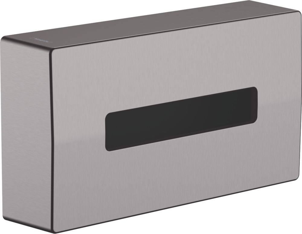 Image of Hansgrohe AddStoris Tissue Box Brushed Black Chrome 