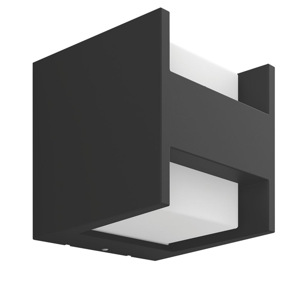 Image of Philips Hue Fuzo Outdoor LED Square Wall Light Black 9.1W 1160lm 