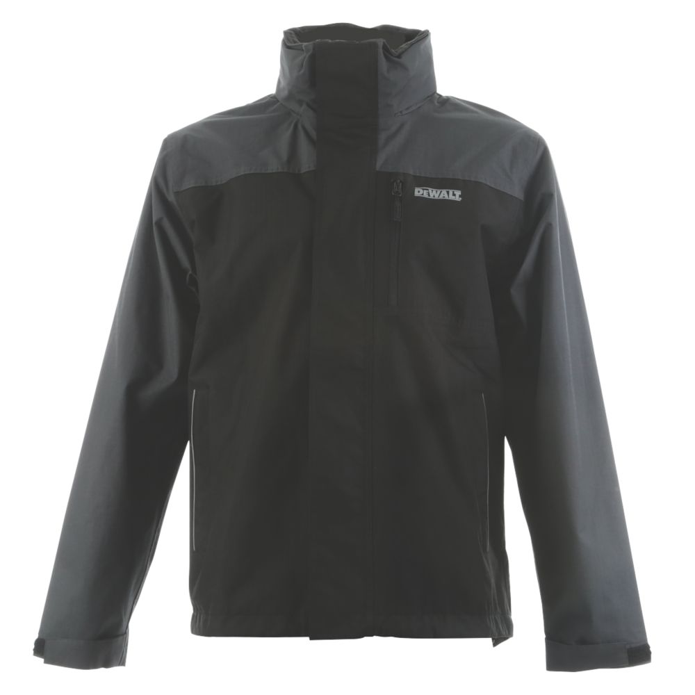 Image of DeWalt Storm Waterproof Jacket Black / Grey Medium 39-41" Chest 