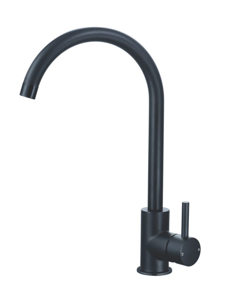 Image of Highlife Bathrooms Blackford Single Lever Sink Mixer Matt Black 