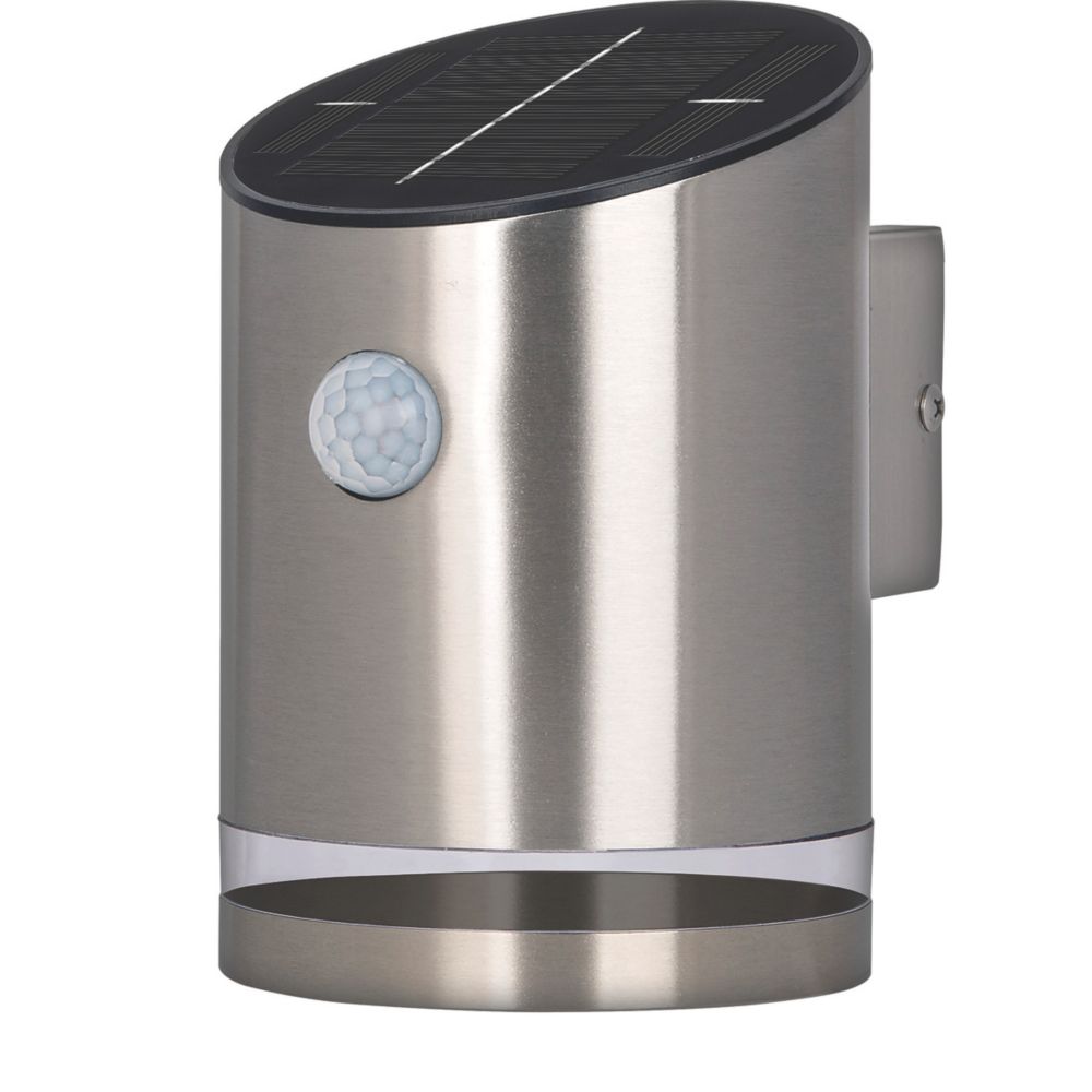 Image of Luceco Guardian Outdoor LED Wall Light With PIR Sensor Stainless Steel 100lm 